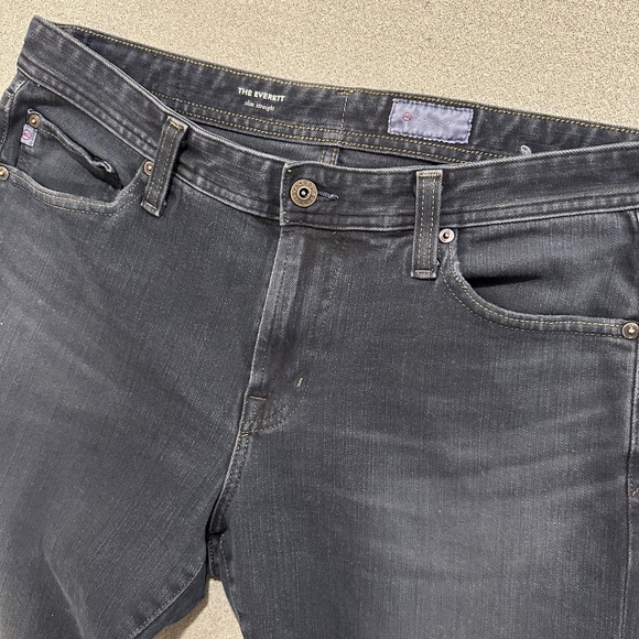 AG Everett Slim Straight Men's Blue Jeans Size 33 - Picture 8 of 14